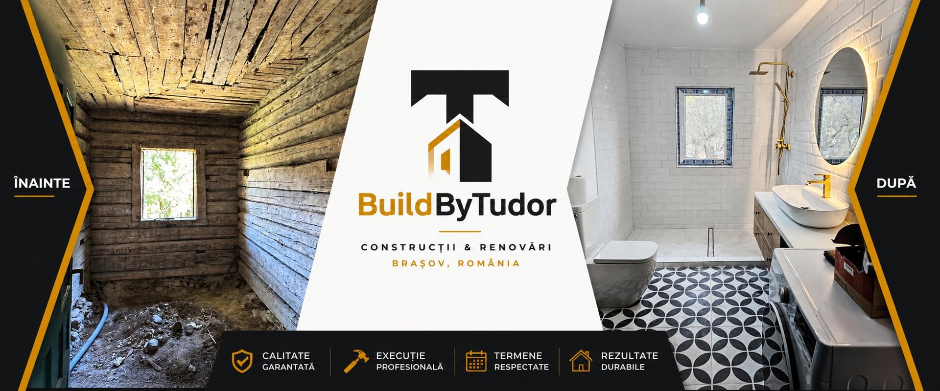 BuildByTudor — Înainte și După. Construcții și renovări premium în Brașov, România.